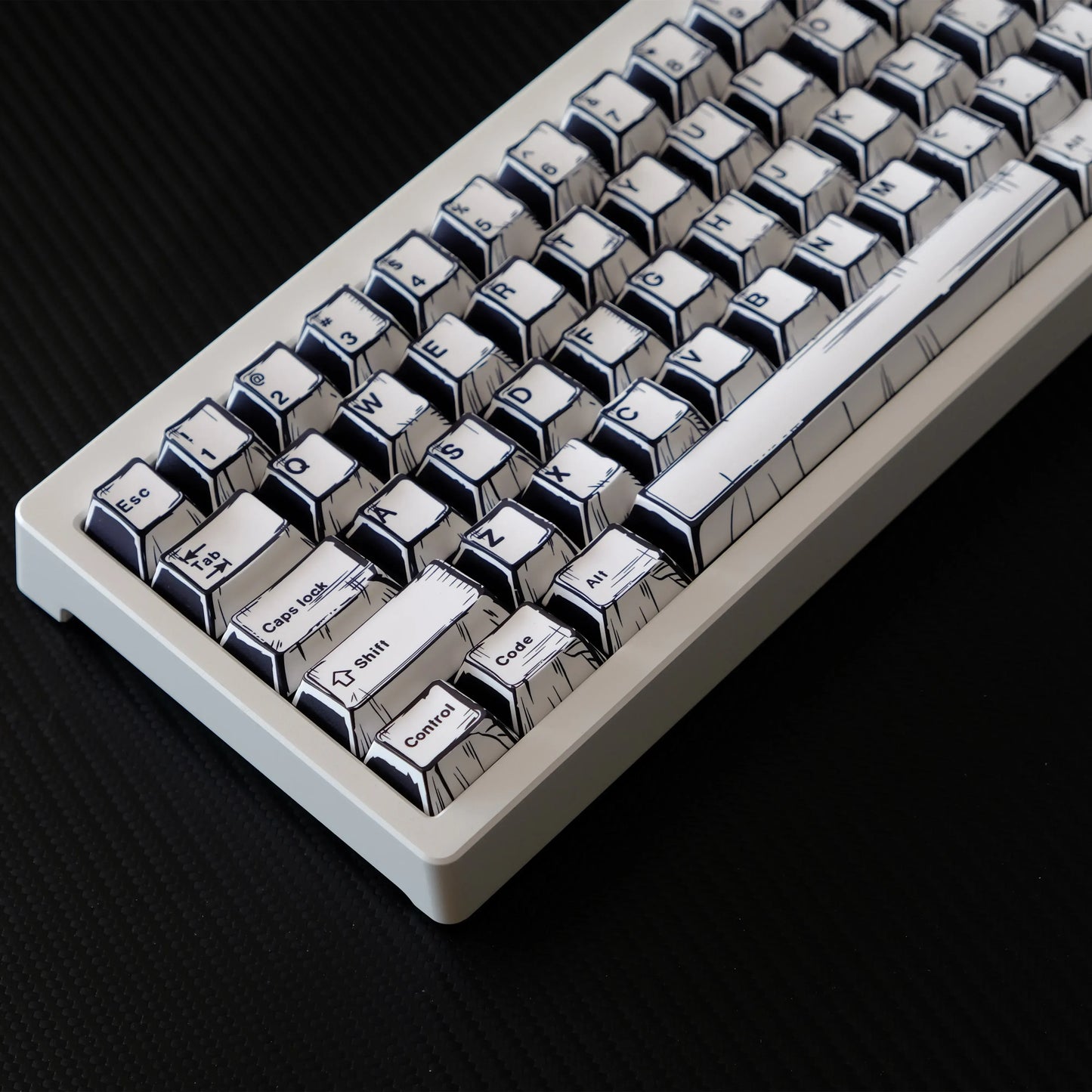 Comic PBT Dye-Sublimation Keycaps - Black on White