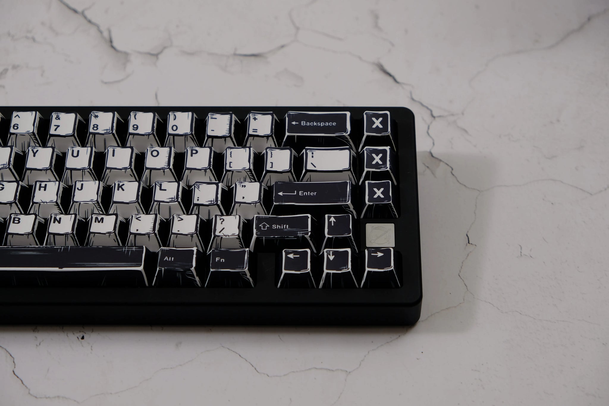 Comic PBT Dye-Sublimation Keycaps - White on Black