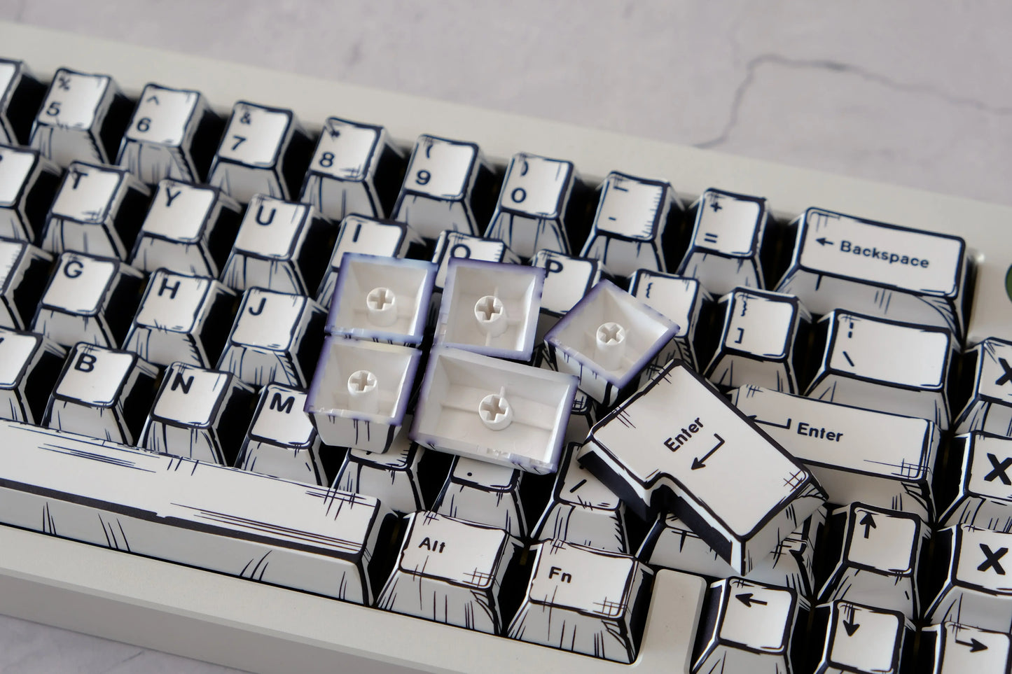 Comic PBT Dye-Sublimation Keycaps - Black on White