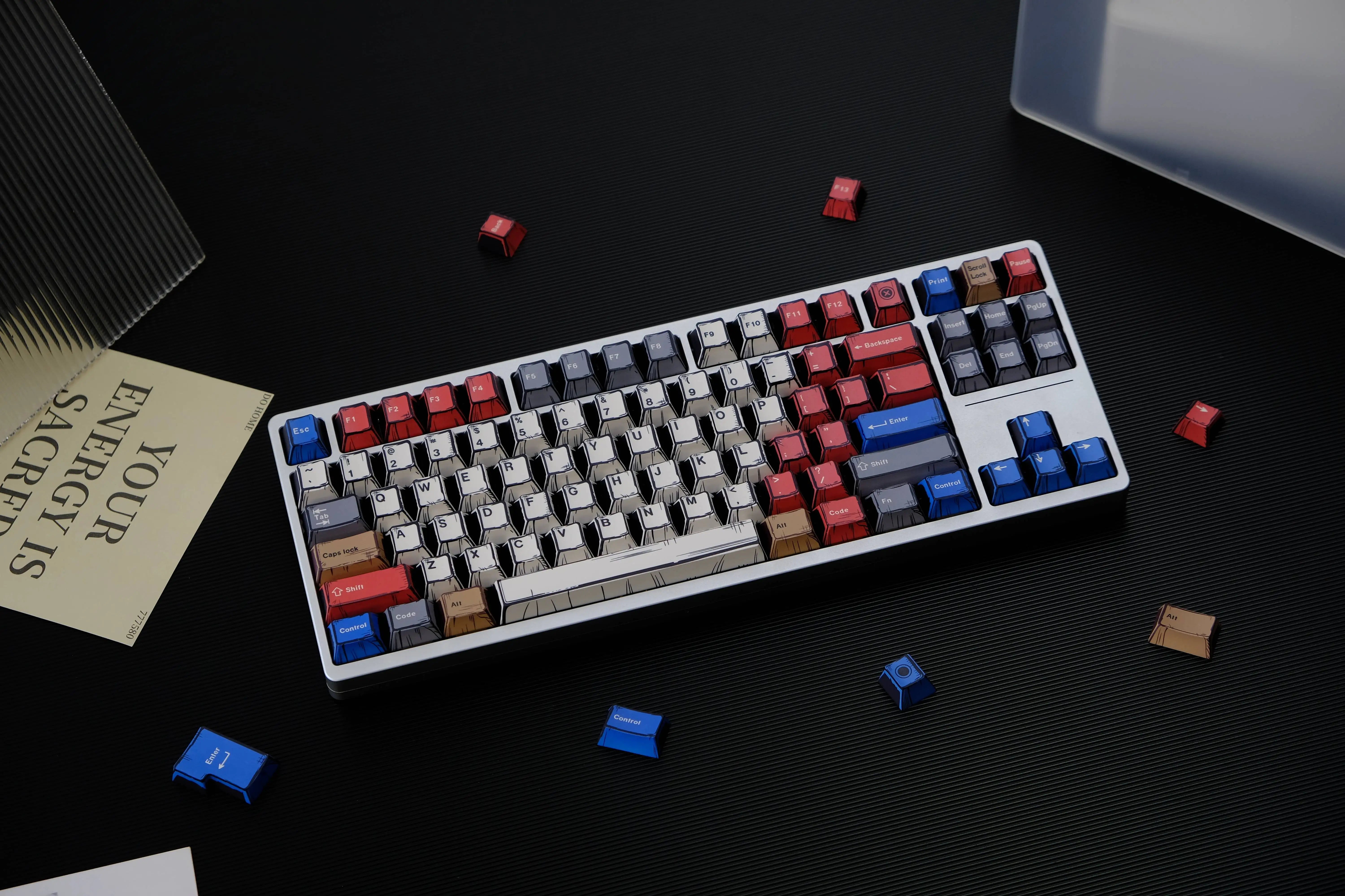 Comic PBT Dye-Sublimation Keycaps - Mixed Light