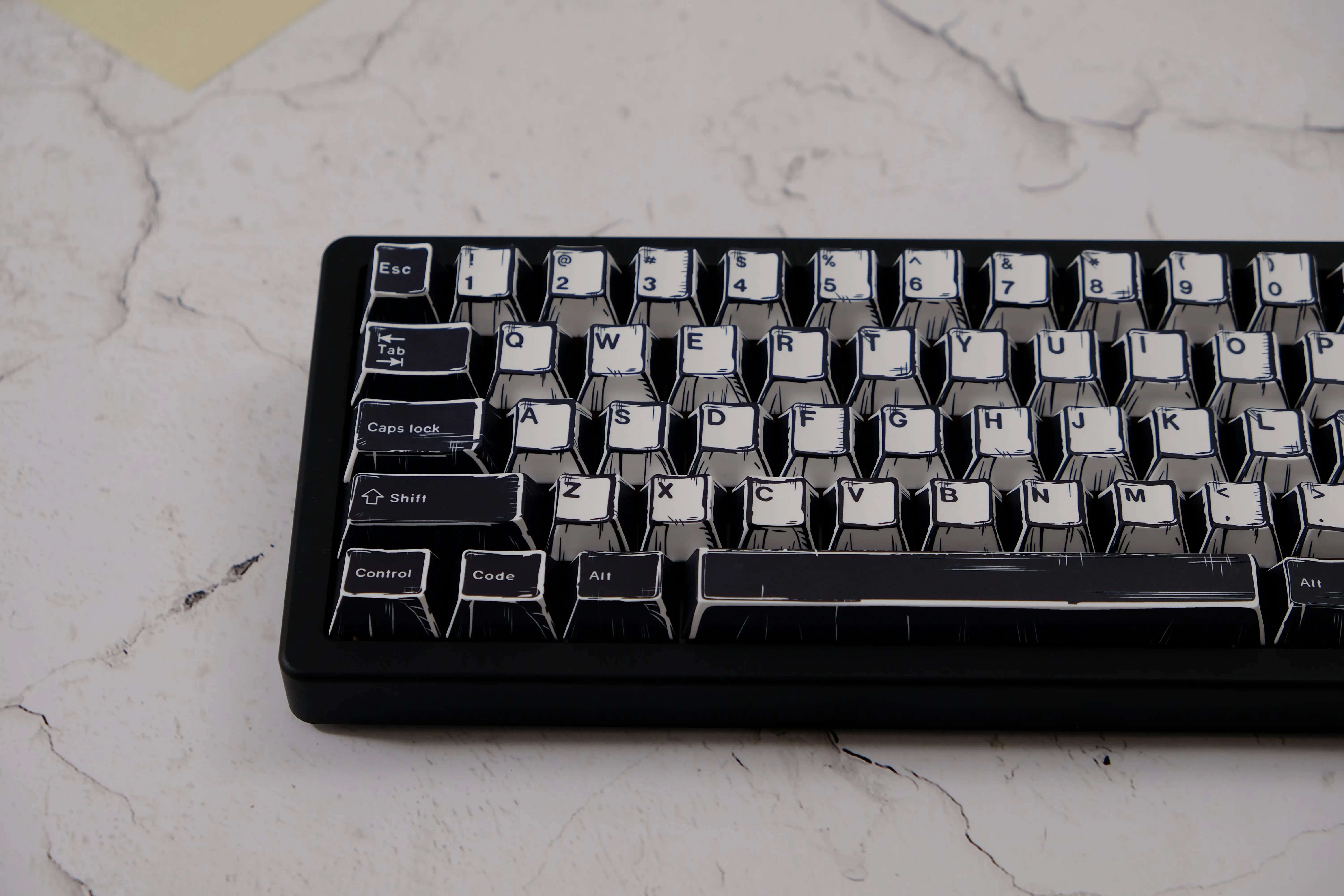 Comic PBT Dye-Sublimation Keycaps - White on Black