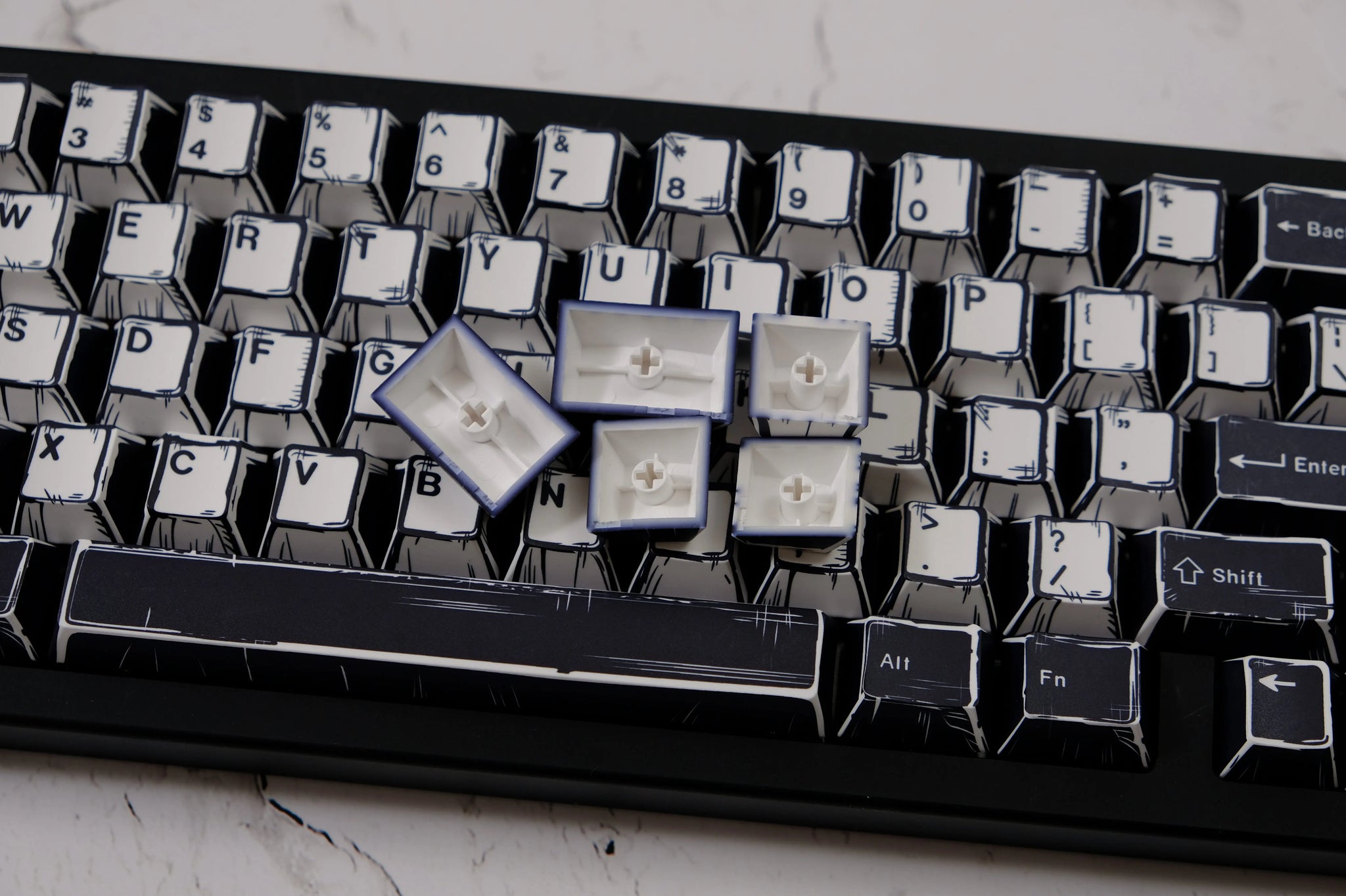 Comic PBT Dye-Sublimation Keycaps - White on Black