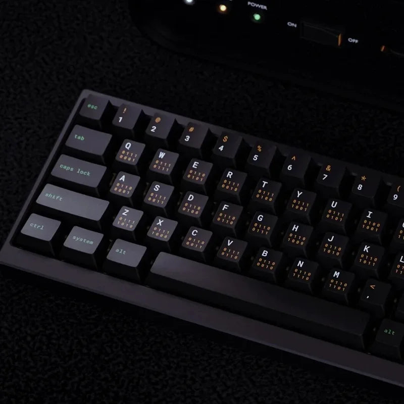 Monochrome Binary Cherry Profile Mechanical Keyboard Keycaps