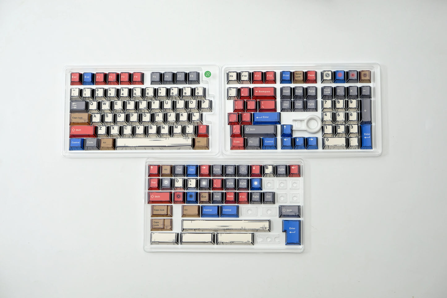 Comic PBT Dye-Sublimation Keycaps - Mixed Light