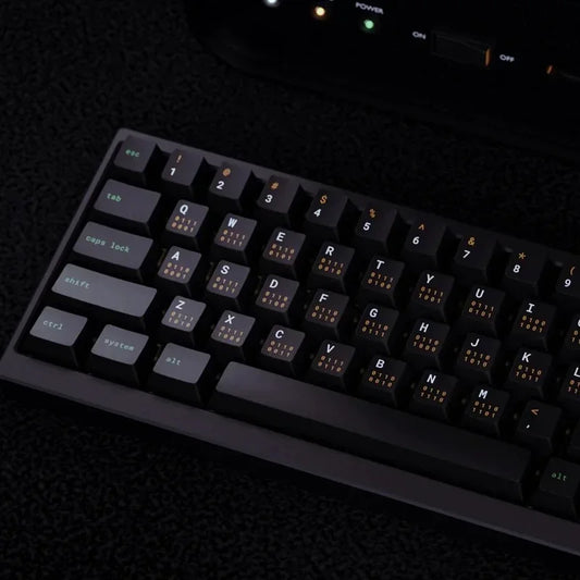 Monochrome Binary Cherry Profile Mechanical Keyboard Keycaps