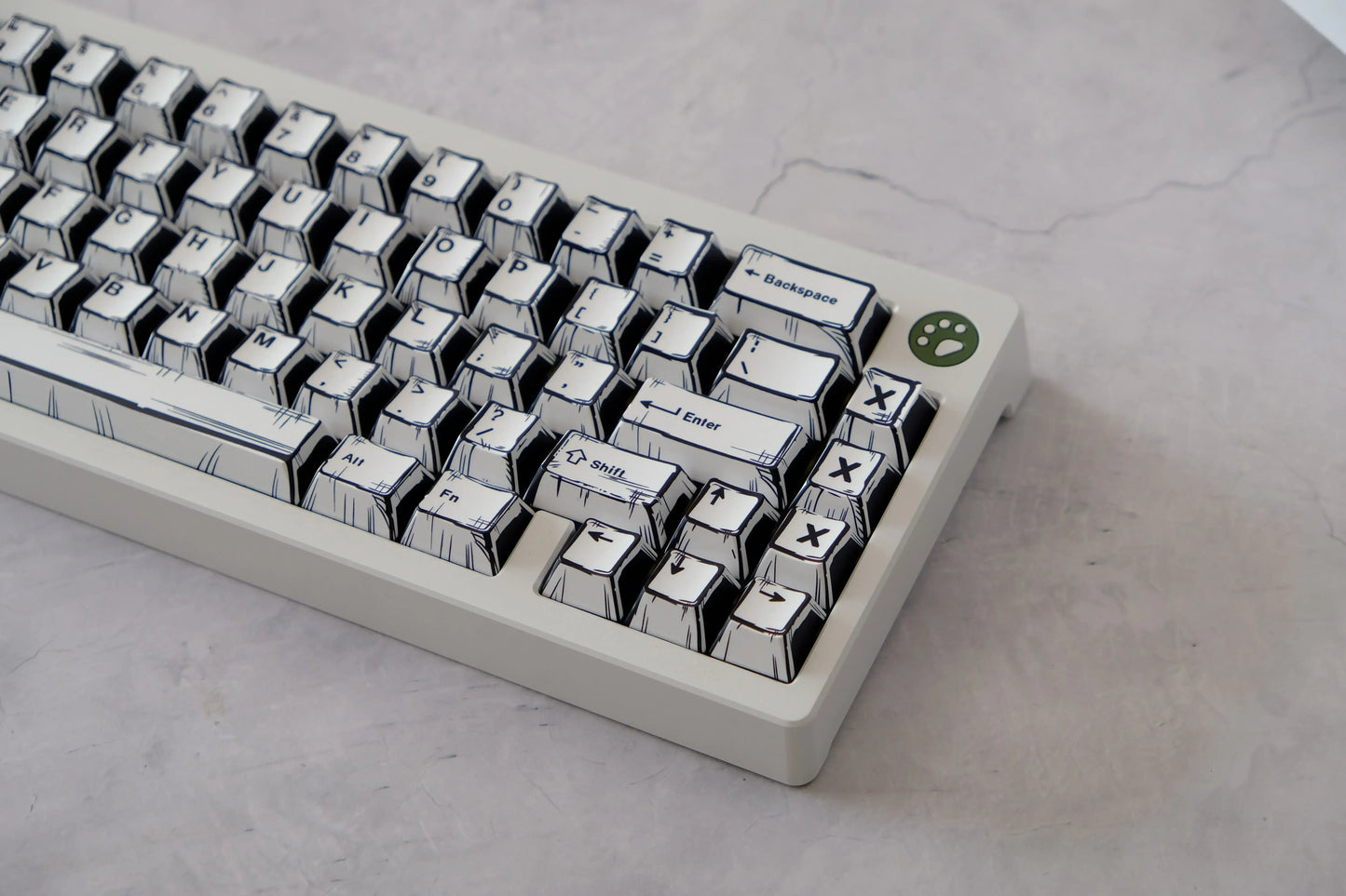 Comic PBT Dye-Sublimation Keycaps - Black on White