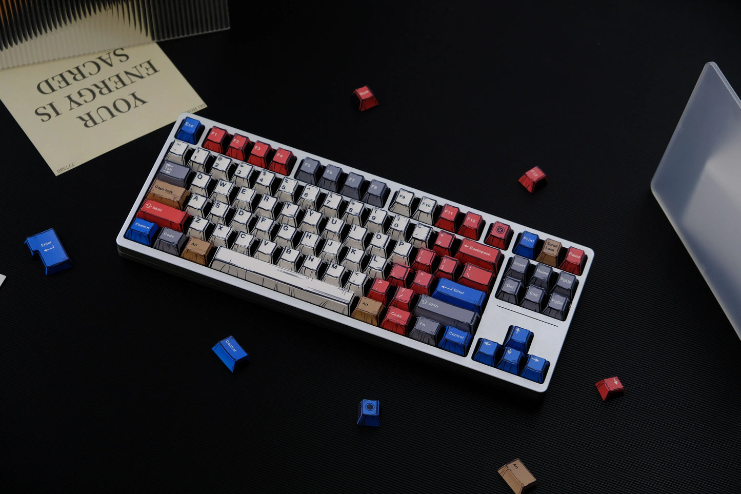 Comic PBT Dye-Sublimation Keycaps - Mixed Light