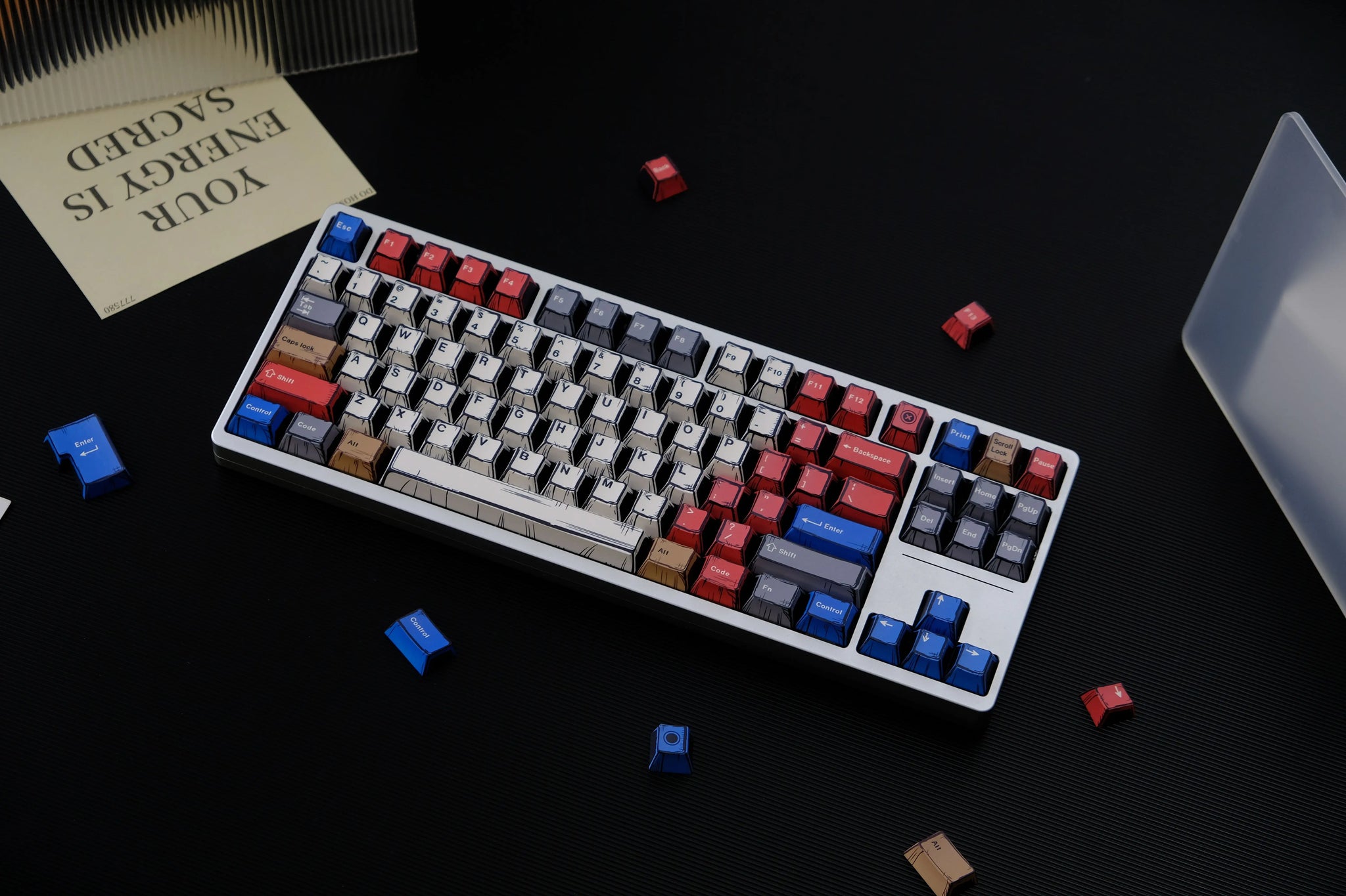 Comic PBT Dye-Sublimation Keycaps - Mixed Light